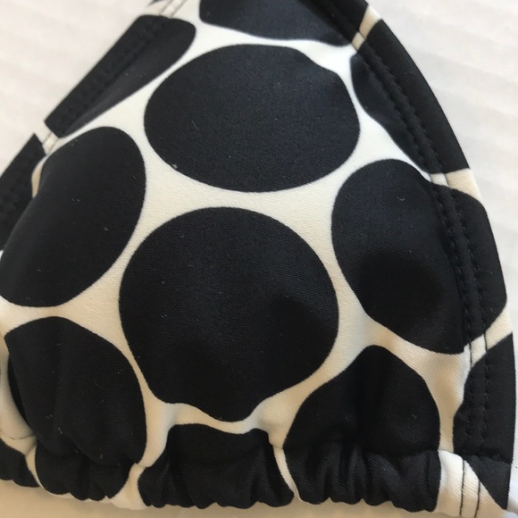 Black white polka dot string bikini top S - Picture 8 of 8